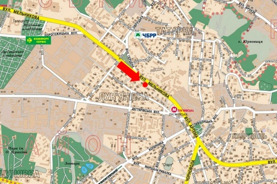 Схема рекламной плоскости по адресу Мельникова ул., 41 перед ст. метро Лукяновка, в центр