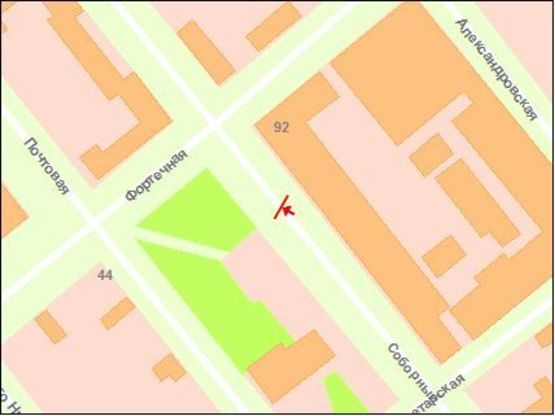 Схема рекламної площини за адресою вул. Фортечна — вул. Пролетарська