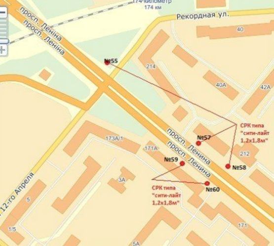 Схема рекламної площини за адресою пр. Соборний, 212, №2