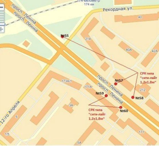 Схема рекламної площини за адресою пр. Соборний, 171, №1