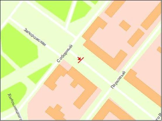 Схема рекламної площини за адресою вул. Парковий бульвар — пл. Запорізька