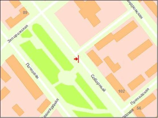Схема рекламної площини за адресою вул. Запорізька — вул. Приходська