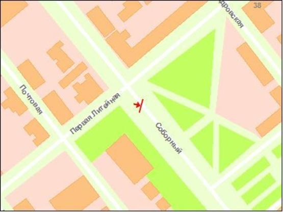 Схема рекламної площини за адресою вул. Перша ливарна — пл. Університетська