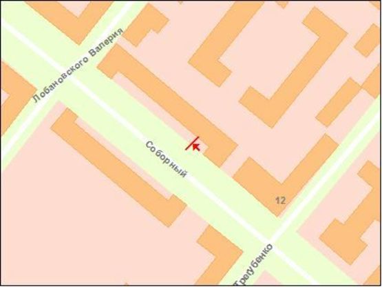 Схема рекламної площини за адресою пр. Соборний — вул. Добролюбова, №1