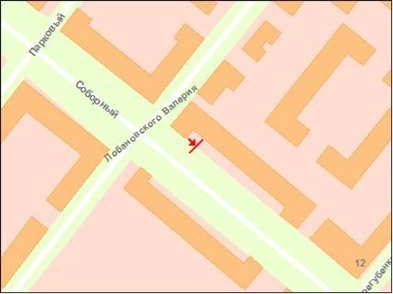 Схема рекламной плоскости по адресу пр. Соборний — вул. Добролюбова, №3