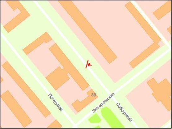 Схема рекламной плоскости по адресу вул. Українська — вул. Запорізька