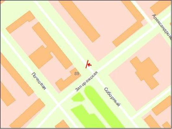 Схема рекламної площини за адресою вул. Українська — вул. Запорізька