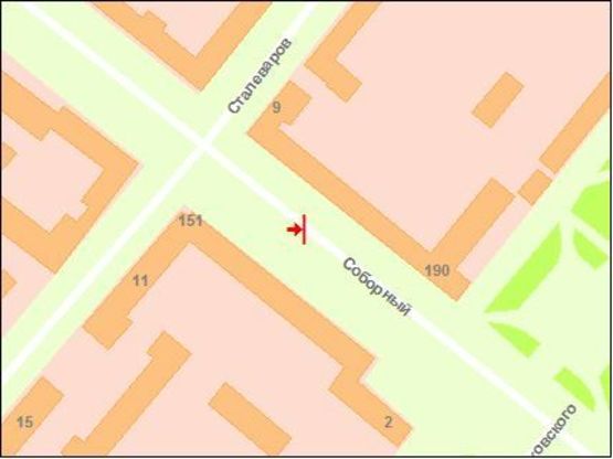 Схема рекламної площини за адресою вул. Сталеварів — вул. Маяковського