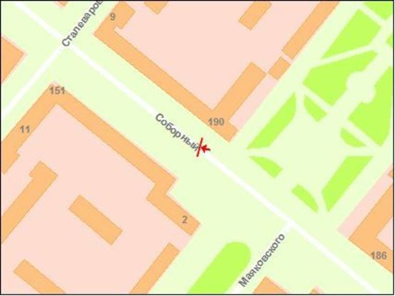 Схема рекламної площини за адресою вул. Сталеварів — вул. Маяковського