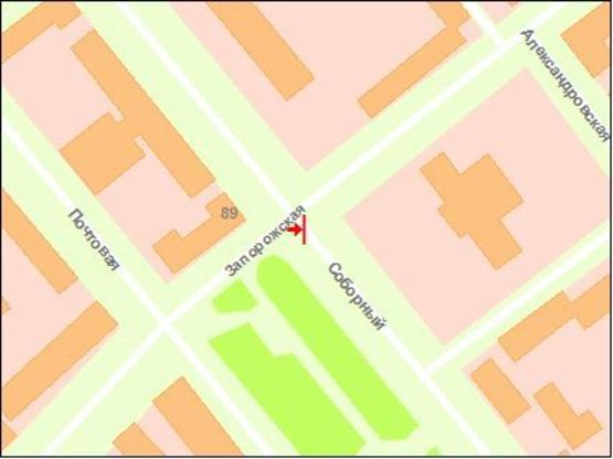 Схема рекламної площини за адресою вул. Запорізька — вул. Приходська