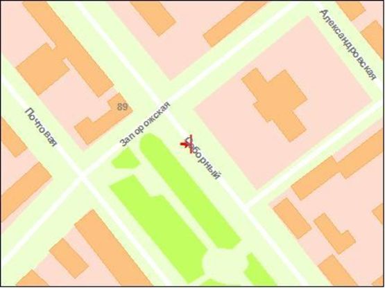 Схема рекламної площини за адресою вул. Запорізька — вул. Приходська