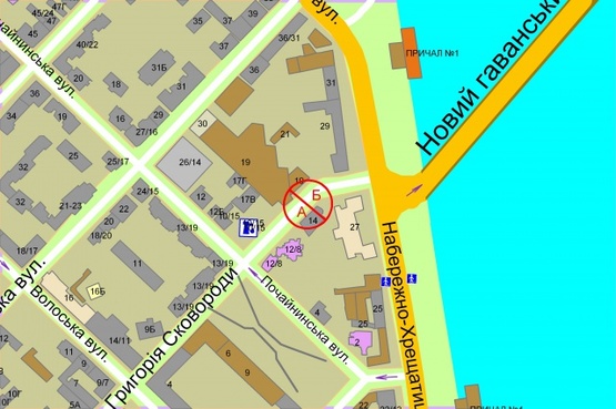 Схема рекламної площини за адресою вул. Григорія Сковороди, 14