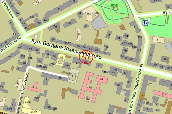 Схема рекламной плоскости по адресу Хмельницкого Богдана, 49