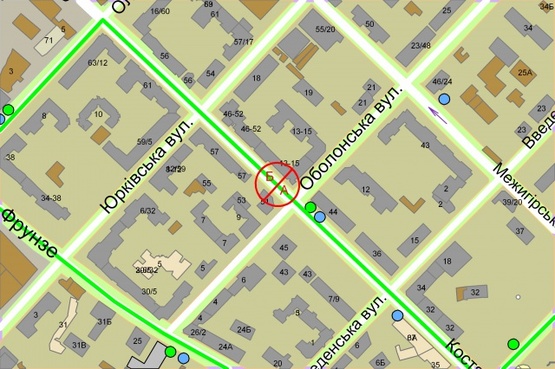 Схема рекламної площини за адресою Костянтинівська, 51а / Оболоньска