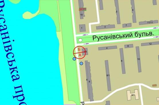 Схема рекламной плоскости по адресу Русанівська набережна, 8/2