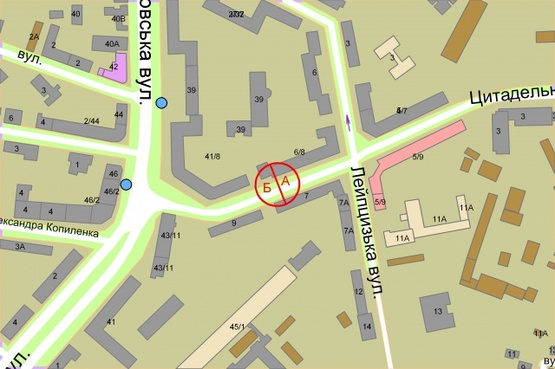 Схема рекламної площини за адресою Цитадельна, 6/8