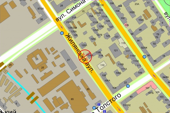 Схема рекламной плоскости по адресу Жилянська, 116а