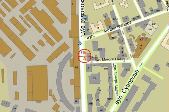 Схема рекламної площини за адресою Московська, 17