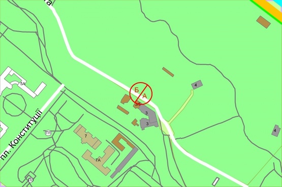 Схема рекламной плоскости по адресу Паркова дорога, 7  ліворуч, після  ВЦ "Парковий" (рух із центру)