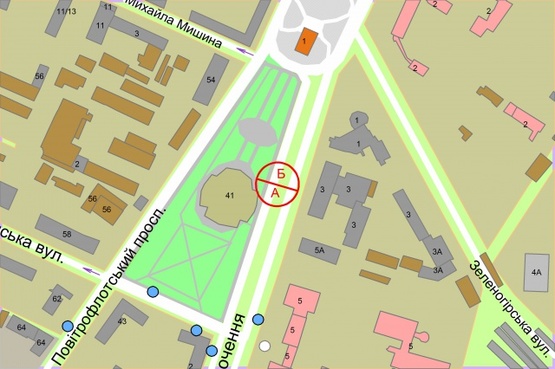 Схема рекламной плоскости по адресу Народного Ополчення,3  розподілювач  (лівий)