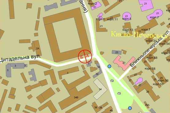 Схема рекламної площини за адресою Цитадельна, 2 / Лаврська
