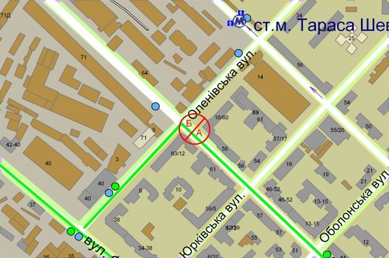 Схема рекламної площини за адресою Костянтинівська, 60/16 / Оленівська