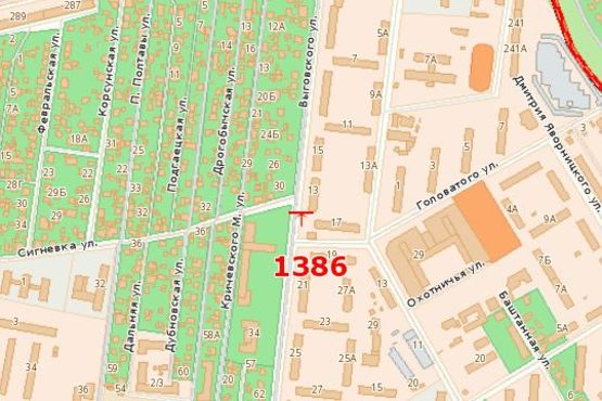 Схема рекламной плоскости по адресу Виговського вул. (Івана Виговського вул.), 15