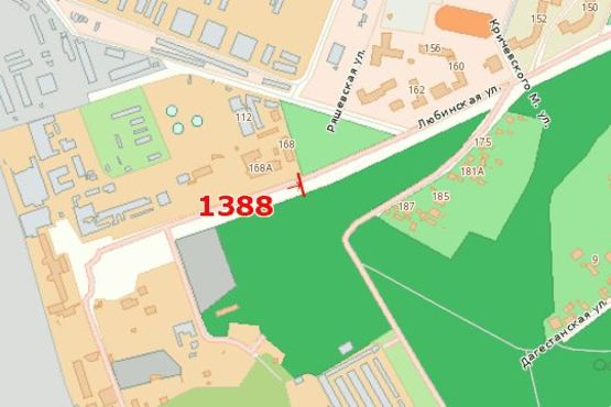 Схема рекламной плоскости по адресу Любінська вул., 168 - Ряшівська вул.