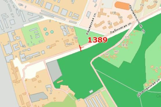 Схема рекламной плоскости по адресу Любінська вул., 168 - Ряшівська вул.