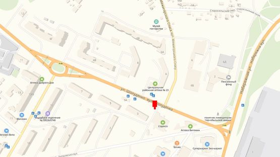 Схема рекламной плоскости по адресу Ул. Шолуденко, перед остановкой "Сушиленд"