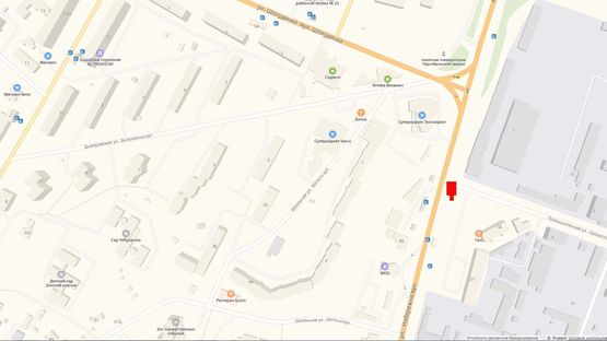 Схема рекламної площини за адресою Ул. Набережная, перед поворотом на ул. Промышленную