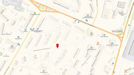 Схема рекламної площини за адресою Ул. Днепровская, 210  м. после поворота с Мазепи на ул. Днепровскую справа