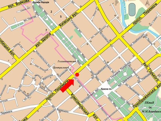 Схема рекламной плоскости по адресу проспект Победы х ул Кирпоноса (сторона А)