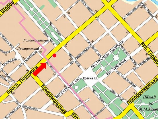 Схема рекламной плоскости по адресу проспект Победы, 83, маг Ананас (сторона А)