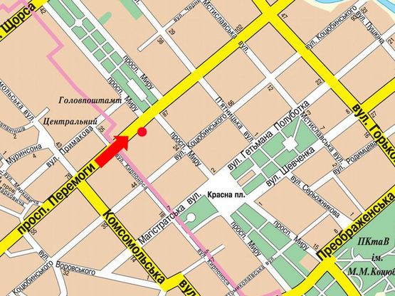 Схема рекламной плоскости по адресу проспект Победы, 83, рест Аморе Мио (сторона А)