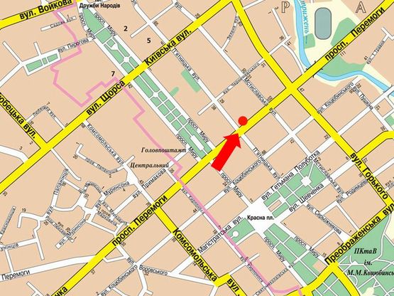 Схема рекламної площини за адресою проспект Победы, 96, маг Виват канцелярия (сторона Б)