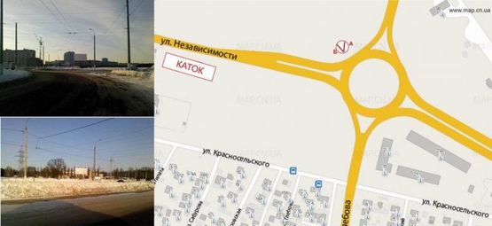 Схема рекламної площини за адресою перехр вул. Незалежності та вул. Глібова-Б