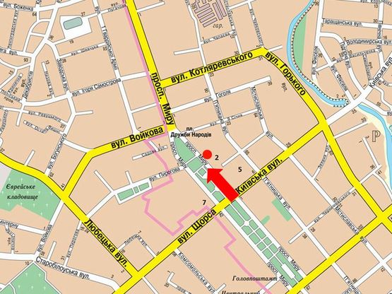 Схема рекламной плоскости по адресу проспект Мира 53 Синком, кафе (сторона А)