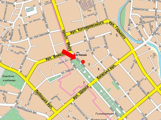 Схема рекламной плоскости по адресу проспект Мира 53 Синком, Укрсиббанк (сторона Б)