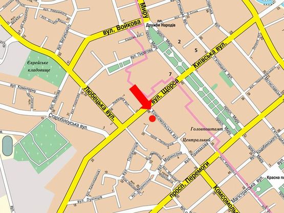 Схема рекламной плоскости по адресу ул Комсомольская 55 маг Джинсы (сторона Б)