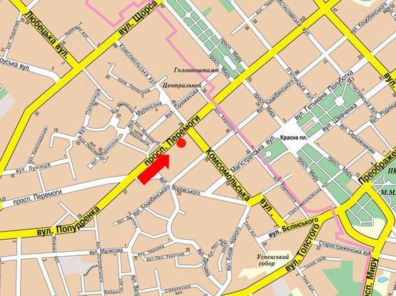 Схема рекламной плоскости по адресу проспект Победы, 67, супермаркет "Союз" 1 (сторона А)