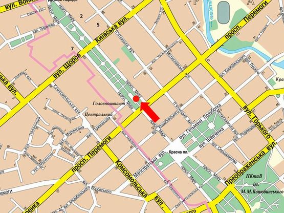 Схема рекламной плоскости по адресу триедр проспект Мира х проспект Победы Главпочтамт (сторона C)