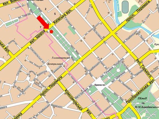 Схема рекламної площини за адресою проспект Мира 54, паб Cash (сторона А)