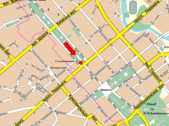 Схема рекламной плоскости по адресу проспект Мира, 28, Главпочтамт (сторона А)