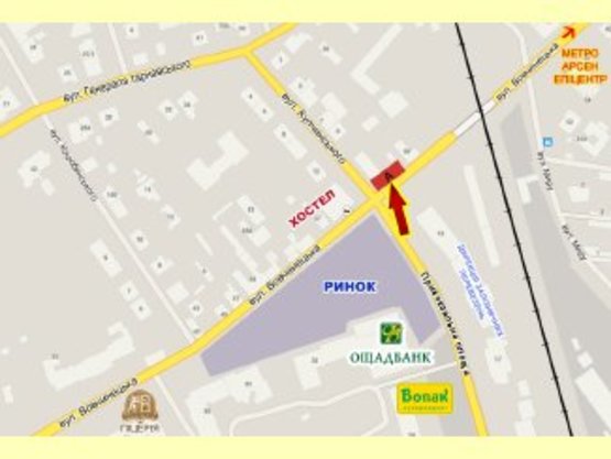 Схема рекламной плоскости по адресу Привокзальна - Вовчинецька перехрестя (правий)