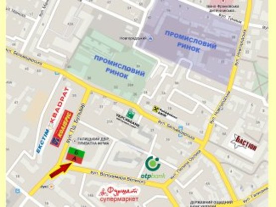 Схема рекламної площини за адресою Пд.Бульвар - Бельведерська навпроти Колібріс