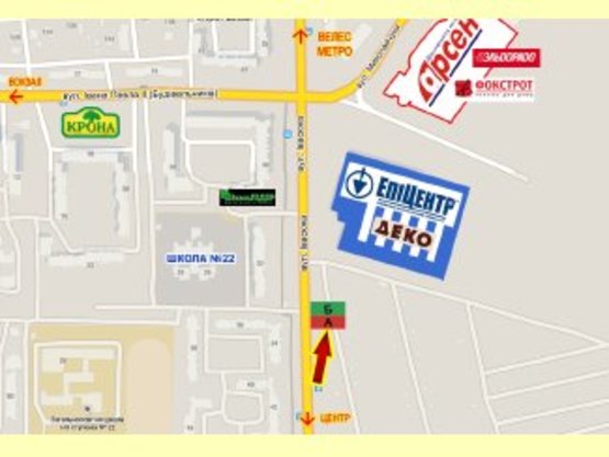 Схема рекламной плоскости по адресу Івасюка, 40 (перед Епіцентром, Арсен)