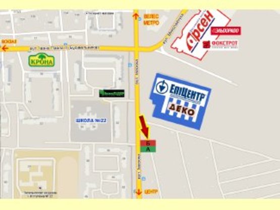 Схема рекламной плоскости по адресу Івасюка, 40 (перед Епіцентром, Арсен)
