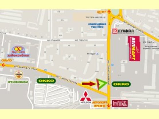 Схема рекламної площини за адресою Петлюри-Коновальця перехрестя