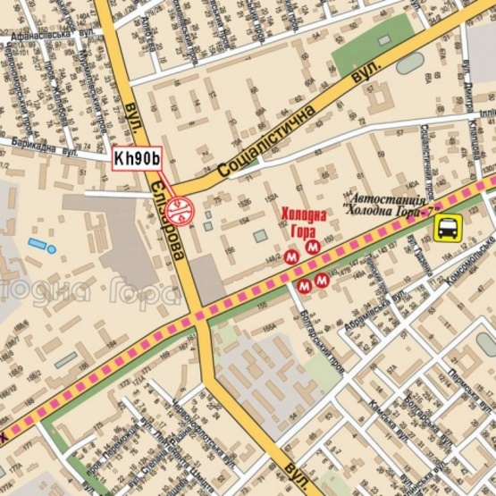 Схема рекламной плоскости по адресу Холодногорская ул.4 (Елизарова ул.),  (Райффайзен Банк Аваль, ОщадБанк, 500м. К ст. м. Холодня Гора, ERSTE Банк), в сторону ул. Полтавский Шлях